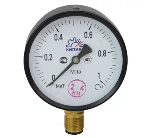 Манометр МаТ-100 радиальный Дк100мм 0-0,6 МПа кл.1,5 G1/2" Пензапромарматура 053103100 Манометр МаТ-100 радиальный Дк100мм 0-0,6 МПа кл.1,5 G1/2" Пензапромарматура 053103100