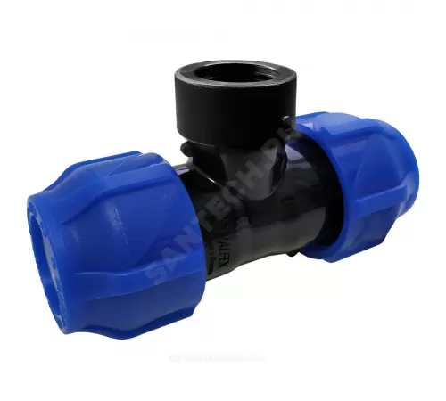 Тройник компрессионная ПЭ Дн 25х3/4"х25 ВР Ру16 VALFEX 1210012503425