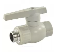 Кран шаровой PP-R серый Дн 20х1/2" НР VALFEX 10144220Г