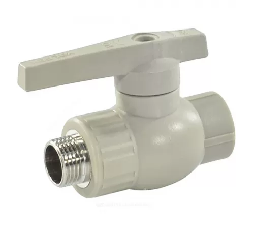 Кран шаровой PP-R серый Дн 20х1/2" НР VALFEX 10144220Г