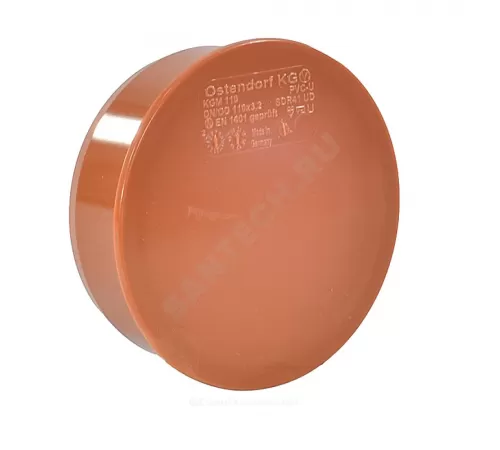 Заглушка НПВХ коричневая Дн 500 б/нап KGM Ostendorf 227620