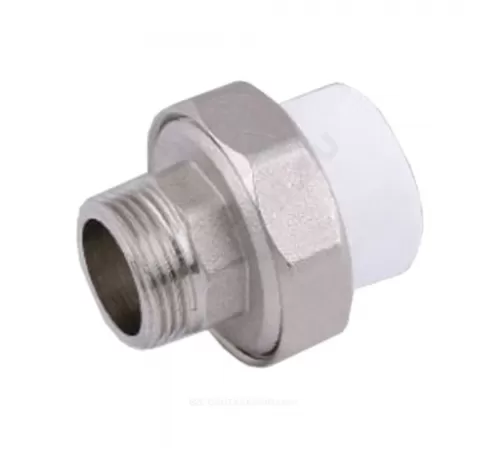 Муфта PP-R комбинированная разъемная белая Дн 20х1" НР VALFEX 10156125