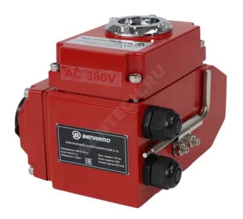 Электропривод четвертьоборотный QB-050 F05/F07 11х11/9х9 квадрат 380В IP67 Benarmo Электропривод четвертьоборотный QB-050 F05/F07 11х11/9х9 квадрат 380В IP67 Benarmo