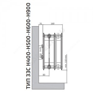 Радиатор стальной панельный Compact C тип 33 500х700 Qну=2101 Вт бок/п RAL 9016 (белый) Heaton Plus
