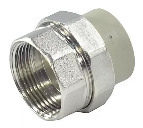Муфта PP-R комбинированная разъемная серая Дн 20х3/4" ВР RTP (РосТурПласт) 15516 Муфта PP-R комбинированная разъемная серая Дн 20х3/4" ВР RTP (РосТурПласт) 15516