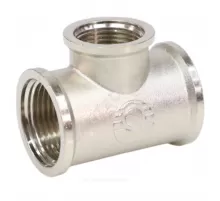 Тройник латунь никель переходной Ду 25х20х25 (1"х3/4"х1") ВР VALFEX VF.750.N.100.034.100
