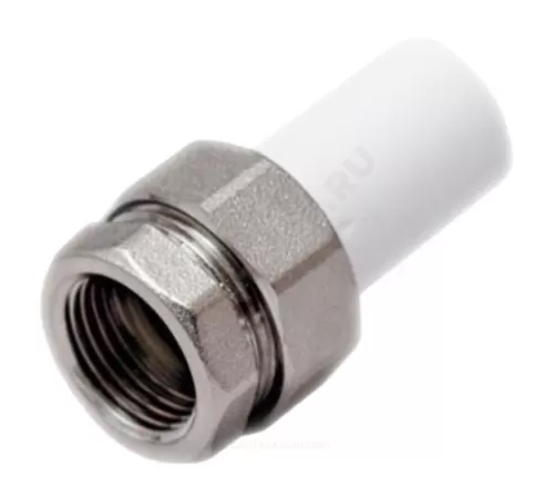 Муфта трубная PP-R комбинированная разъемная белая Дн 25х3/4" Ру25 наруж пайка/ВР RTP (РосТурПласт) 14282 Муфта трубная PP-R комбинированная разъемная белая Дн 25х3/4" Ру25 наруж пайка/ВР RTP (РосТурПласт) 14282