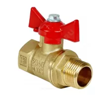 Кран шаровой латунь 11Б27фт1М Ду 32 Ру40 ВР/НР бабочка красная VALFEX VF.218.LB1.114.N/P59