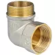 Угольник латунь никель реборда Ду 25 (1") ВР/НР 9006 ГОСТ 32585-2013 Aquasfera 9006-03