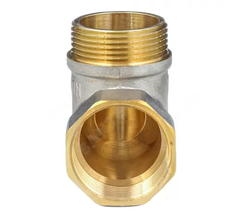 Угольник латунь никель реборда Ду 25 (1") ВР/НР 9006 ГОСТ 32585-2013 Aquasfera 9006-03