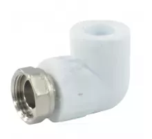 Угольник PP-R комбинированный белый Дн 20х3/4" с накидной гайкой VALFEX 10138120
