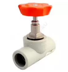 Клапан (вентиль) PP-R запорный серый Дн 20х45гр внутренняя пайка VALFEX 10174020Г