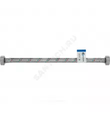 Подводка гибкая для воды нержавеющая оплетка 1/2" г-г L=0.5м AQUALINE 04803