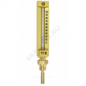 Термометр жидкостной виброустойчивый прямой L=150мм G1/2" 100С ТТ-В-150 150/100 Росма TT-B-150/100. П11 G1/2 (0-100C) (00000002827)