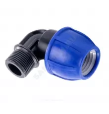 Отвод компрессионный ПЭ Дн 20х1/2"х90гр НР Ру16 RTP (РосТурПласт) 11548