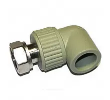 Угольник PP-R комбинированный серый Дн 25х3/4" с накидной гайкой для PP-R RTP (РосТурПласт) 15831