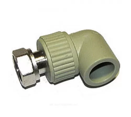 Угольник PP-R комбинированный серый Дн 20х3/4" с накидной гайкой для PP-R RTP (РосТурПласт) 15830 Угольник PP-R комбинированный серый Дн 20х3/4" с накидной гайкой для PP-R RTP (РосТурПласт) 15830