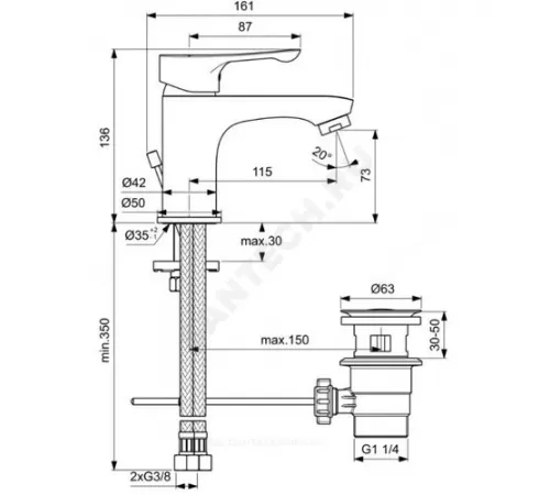 Промо-комплект для ванны с душем ALPHA Ideal Standard BD004AA