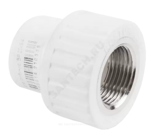 Муфта PP-R комбинированная белая Дн 25х3/4" ВР RTP (РосТурПласт) 10655 Муфта PP-R комбинированная белая Дн 25х3/4" ВР RTP (РосТурПласт) 10655