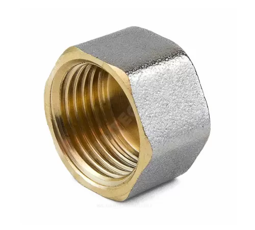 Заглушка латунь никель Ду 20 (3/4") ВР 9016 ГОСТ 32585-2013 Aquasfera 9016-02