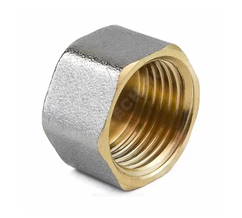 Заглушка латунь никель Ду 20 (3/4") ВР 9016 ГОСТ 32585-2013 Aquasfera 9016-02