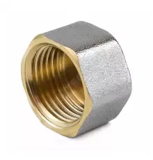 Заглушка латунь никель Ду 15 (1/2") ВР 9016 ГОСТ 32585-2013 Aquasfera 9016-01