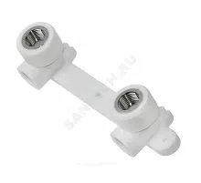 Планка PP-R монтажная белая Дн 25х1/2" ВР под смеситель с водорозетками PRO VALFEX 10124025-PRO