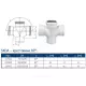 Крестовина PP-MD 1-плоскостная бесшумная светло-серая Skolan Safe SKDA Дн 110х110х110х87гр (DN110х110х110) б/нап в/к Ostendorf 335900