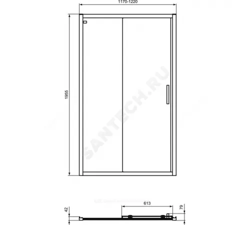Дверь душевая CONNECT 2 1200х1950мм Ideal Standard K9277V3 Дверь душевая CONNECT 2 1200х1950мм Ideal Standard K9277V3