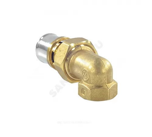 Угольник разъемный для МП/PE-X труб латунь пресс Дн 16х1/2"х90гр ВР RM19 Giacomini RM19Y033