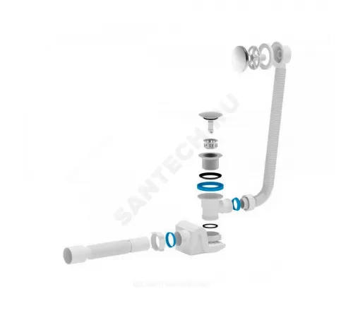 Слив-перелив для ванны Бриг автоматический 1 1/2"x40 с гофрой 40х50 слив клапан "клик-клак" (грибок-сетка), пробка D=68мм АНИ Пласт EC655GS Слив-перелив для ванны Бриг автоматический 1 1/2"x40 с гофрой 40х50 слив клапан "клик-клак" (грибок-сетка), пробка D=68мм АНИ Пласт EC655GS