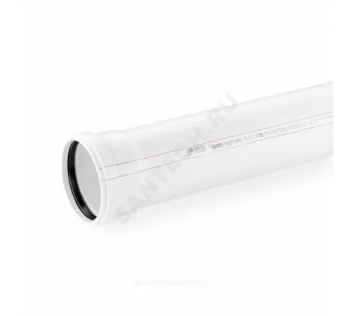 Труба PP-H с раструбом бесшумная белая RAUPIANO PLUS Дн 110х2,7 б/нап L=1,0м в/к Rehau 11202941222 (11202941200)