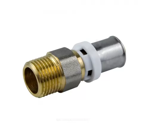 Муфта МП латунь никель пресс Дн 16х3/4" НР ГОСТ 32415-2013 8001 Aquasfera 8001-02