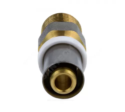 Муфта МП латунь никель пресс Дн 16х3/4" НР ГОСТ 32415-2013 8001 Aquasfera 8001-02
