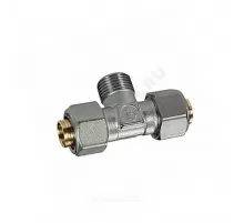 Тройник для МП/PE-X труб латунь обжим Дн 32х1" НР R568AM Giacomini R568MX126