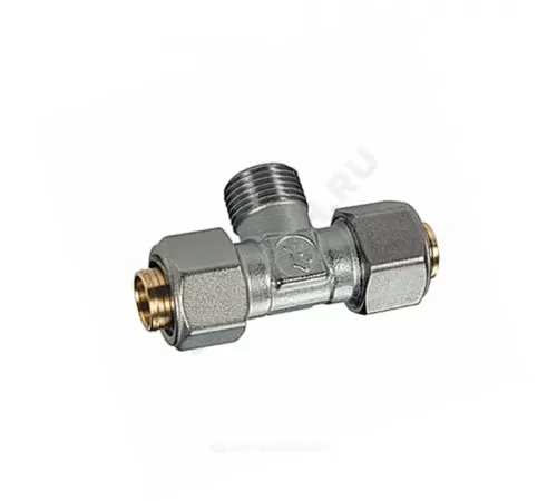 Тройник для МП/PE-X труб латунь обжим Дн 20х1/2" НР R568AM Giacomini R568MX057