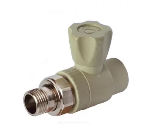 Клапан (вентиль) PP-R запорный серый Дн 25х3/4" Ру25 НР прямой для радиатора RTP (РосТурПласт) 15822 Клапан (вентиль) PP-R запорный серый Дн 25х3/4" Ру25 НР прямой для радиатора RTP (РосТурПласт) 15822