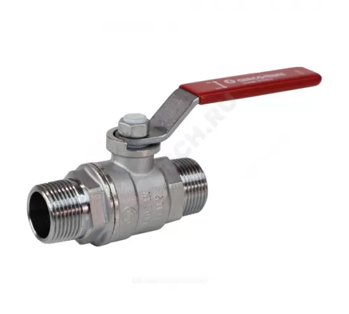 Кран шаровой латунь хром R253DL Ду 25 Ру35 НР рычаг красный Giacomini R253LX005