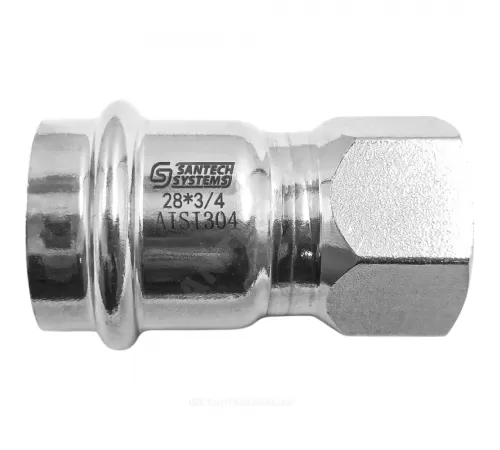 Муфта сталь нерж AISI 304 Дн 22х1/2" пресс/ВР SantechSystems Муфта сталь нерж AISI 304 Дн 22х1/2" пресс/ВР SantechSystems