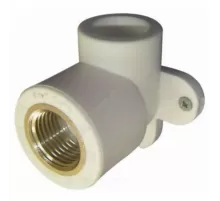 Угольник PP-R комбинированный серый Дн 25х1/2" ВР для PP-R с креплением RTP (РосТурПласт) 15918