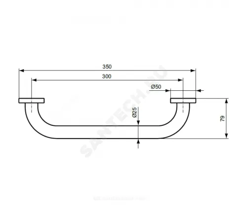 Поручень прямой 300 мм IOM хром Ideal Standard A9126AA Поручень прямой 300 мм IOM хром Ideal Standard A9126AA