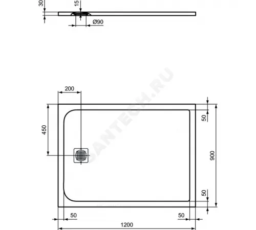 Поддон душевой литой мрамор прямоугольный ULTRAFLAT S 1200х900х30 серый Ideal Standard K8230FS Поддон душевой литой мрамор прямоугольный ULTRAFLAT S 1200х900х30 серый Ideal Standard K8230FS