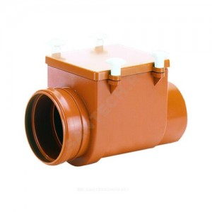 Клапан обратный канализационный коричневый Дн 110 б/нап с заслонкой из нерж стали, монтажным лючком HL 710