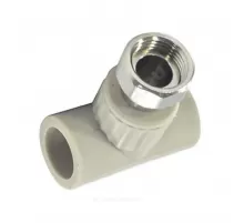 Тройник PP-R комбинированный серый Дн 20х1/2" с накидной гайкой VALFEX 10140020Г