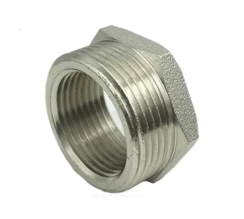 Футорка латунь никель Ду 25х15 (1"х1/2") НР/ВР SantechSystems Футорка латунь никель Ду 25х15 (1"х1/2") НР/ВР SantechSystems