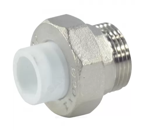 Муфта PP-R комбинированная разъемная белая Дн 20х1/2" НР RTP (РосТурПласт) 10640 Муфта PP-R комбинированная разъемная белая Дн 20х1/2" НР RTP (РосТурПласт) 10640