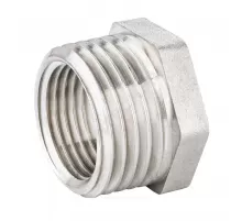 Футорка латунь никель Ду 25х20 (1"х3/4") НР/ВР LD LD.67.507.25х20