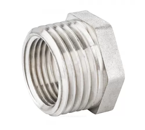 Футорка латунь никель Ду 25х20 (1"х3/4") НР/ВР LD LD.67.507.25х20