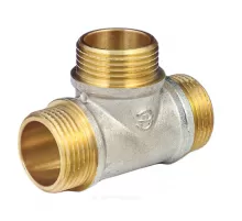 Тройник латунь никель Ду 25 (1") НР/НР/НР 9010 ГОСТ 32585-2013 Aquasfera 9010-03