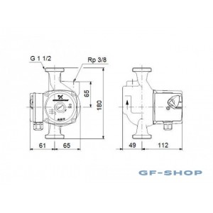 Насос циркуляционный Grundfos UPS 25-40 A 180